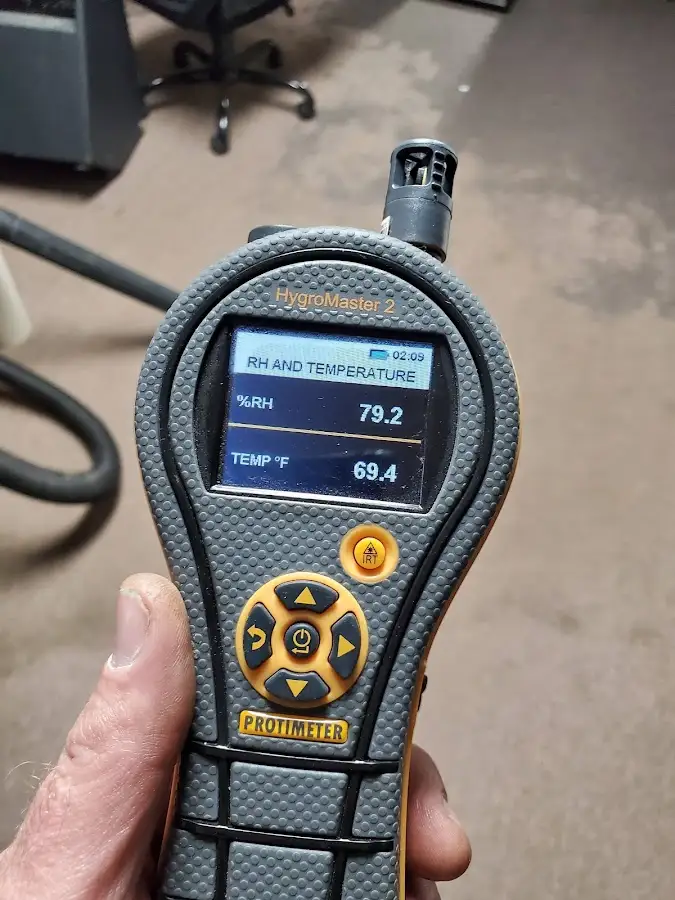 Moisture meter humidity assessment for Mold Remediation & Removal in Progress Village